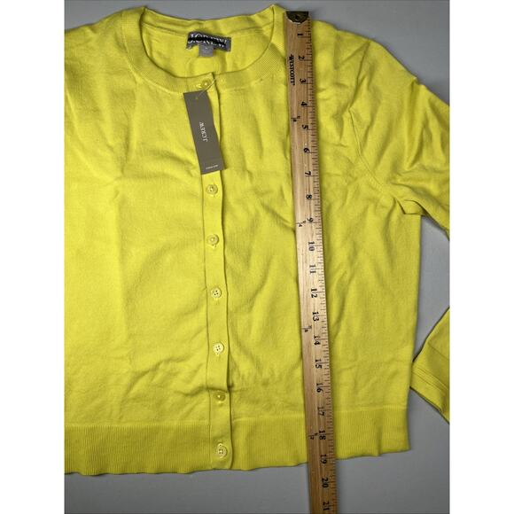 J Crew New Jackie Cardigan Premium Ultra Fine Cotton Blend Womens Medium Citron - Picture 5 of 11